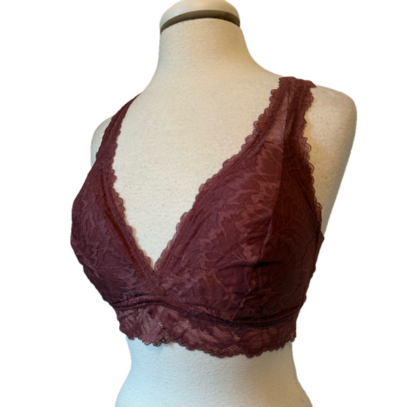 Auden NWOT Sexy Boho Racerback Wireless Removeable Pad Lace Intimate Bralette L - Picture 3 of 13